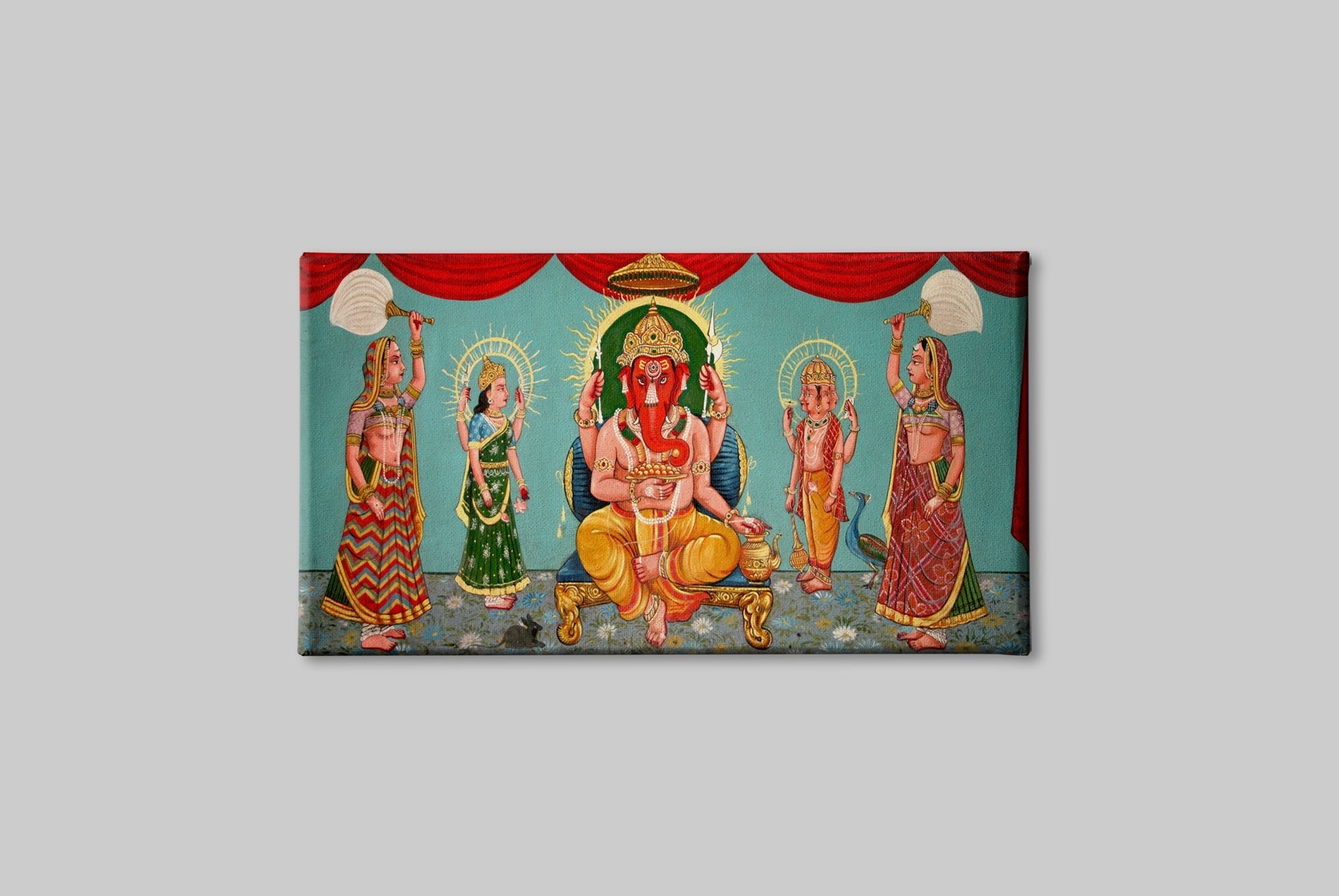 Ganesh (Vighnesvara) Painting - Meri Deewar 2 : 3 Vertical Premium Wall Art Canvas by MeriDeewar