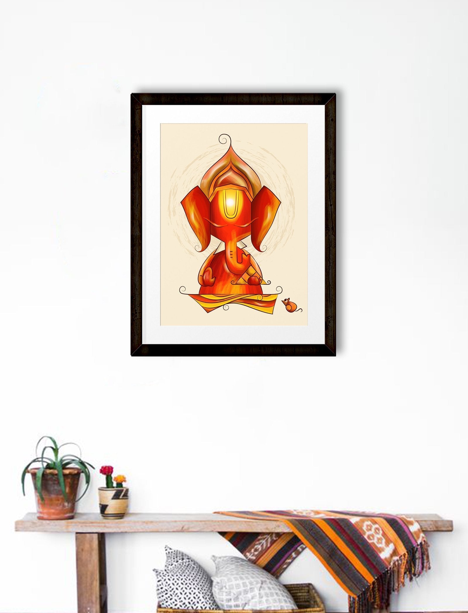Ganesha Artwork Painting - Meri Deewar 3 : 4 Vertical Premium Wall Art Canvas by MeriDeewar