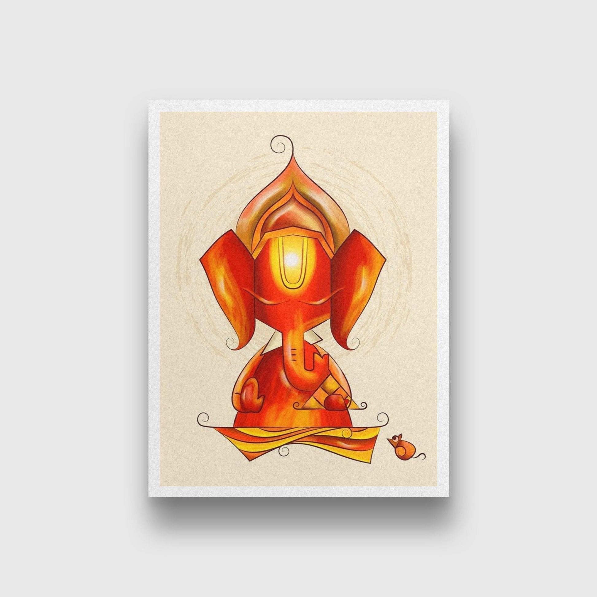Ganesha Artwork Painting - Meri Deewar 3 : 4 Vertical Premium Wall Art Canvas by MeriDeewar