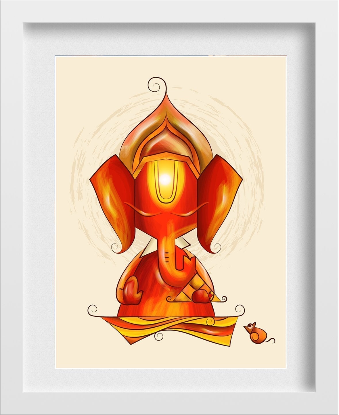 Ganesha Artwork Painting - Meri Deewar 3 : 4 Vertical Premium Wall Art Canvas by MeriDeewar