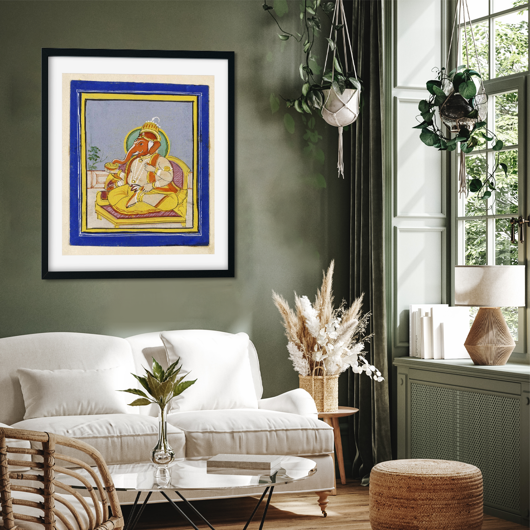 Ganesha Artwork Painting 1 : 1 Square Premium Wall Art Canvas by MeriDeewar
