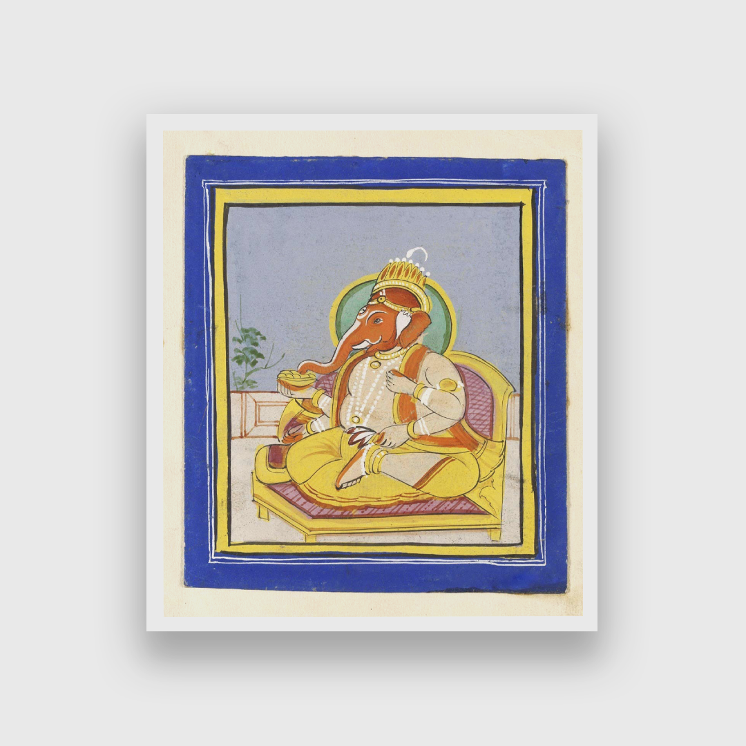 Ganesha Artwork Painting 1 : 1 Square Premium Wall Art Canvas by MeriDeewar