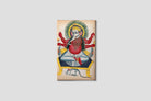 Ganesha enthroned holding his symbols with his rat Painting - Meri Deewar 2 : 3 Vertical Premium Wall Art Canvas by MeriDeewar