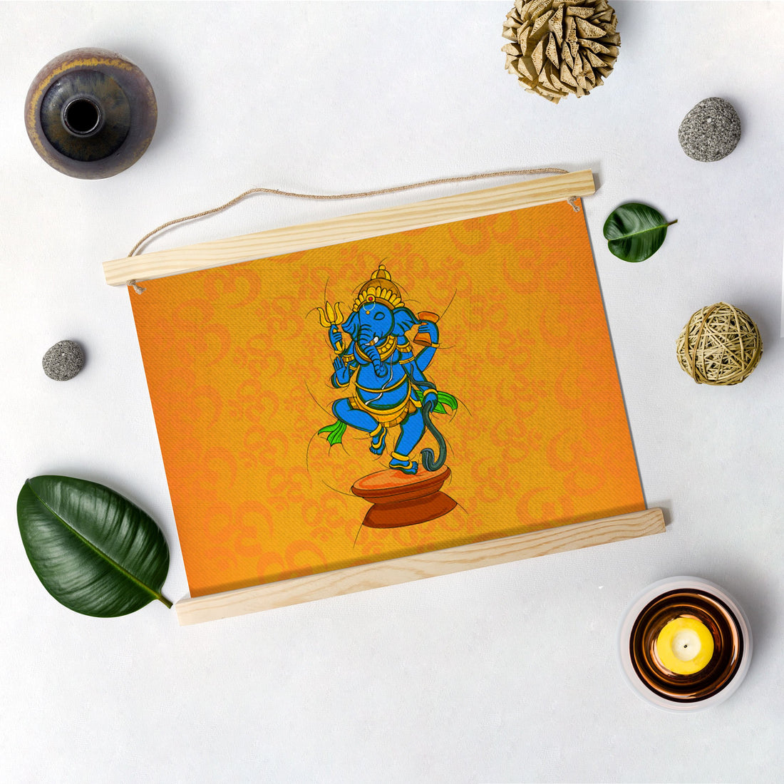 Ganesha Hanging Canvas Painting - Meri Deewar Hanging Canvas Premium Wall Art Canvas by MeriDeewar