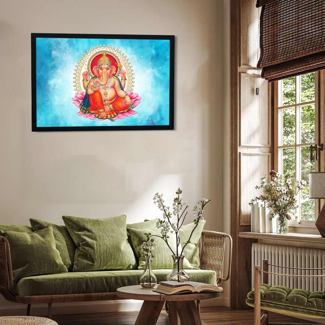 Ganesha Painting 3 : 2 Horizontal Premium Wall Art Canvas by MeriDeewar