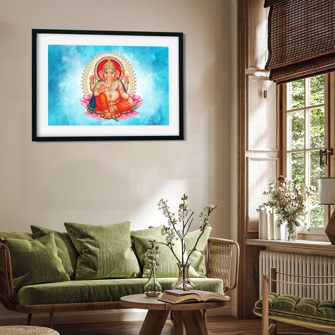 Ganesha Painting 3 : 2 Horizontal Premium Wall Art Canvas by MeriDeewar