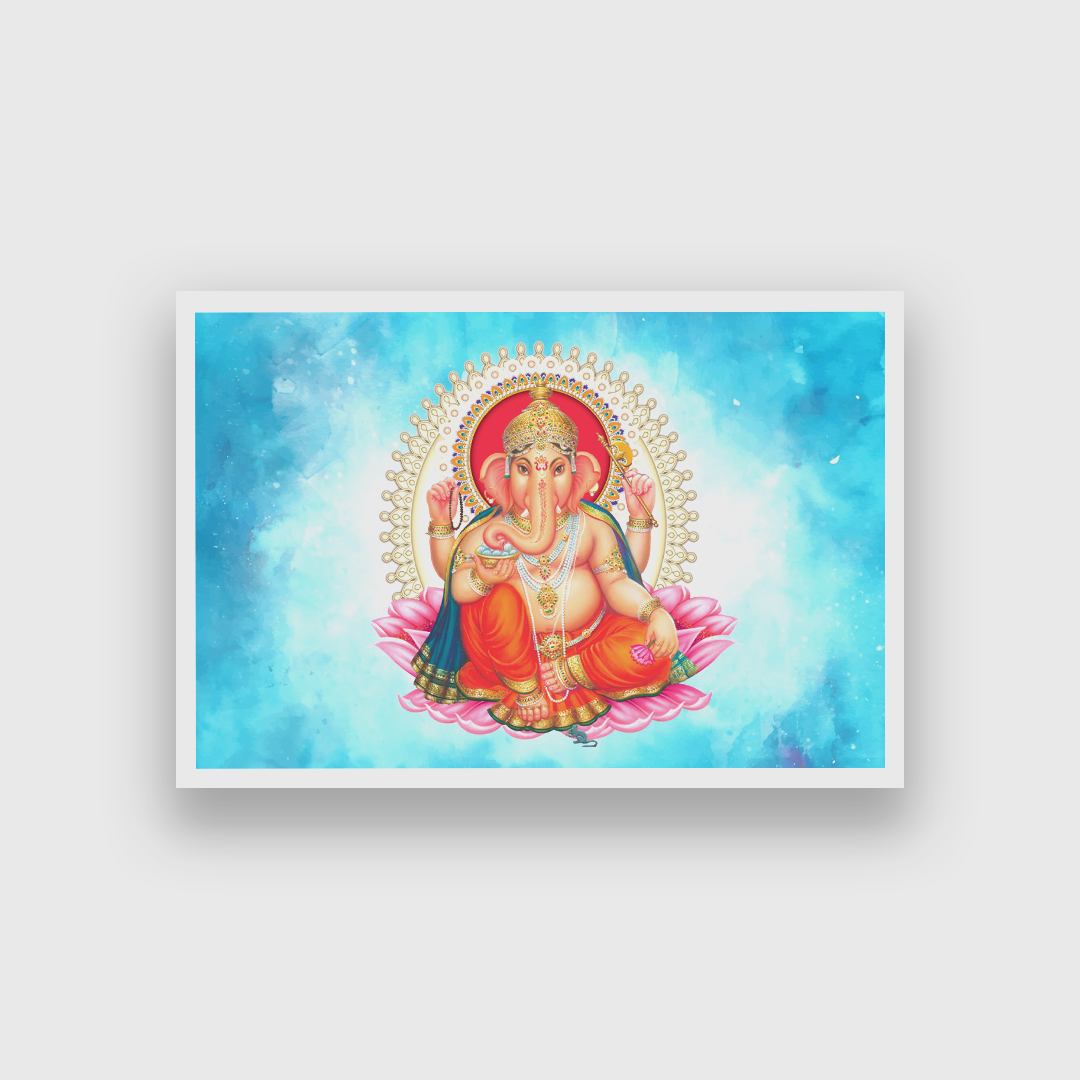 Ganesha Painting 3 : 2 Horizontal Premium Wall Art Canvas by MeriDeewar
