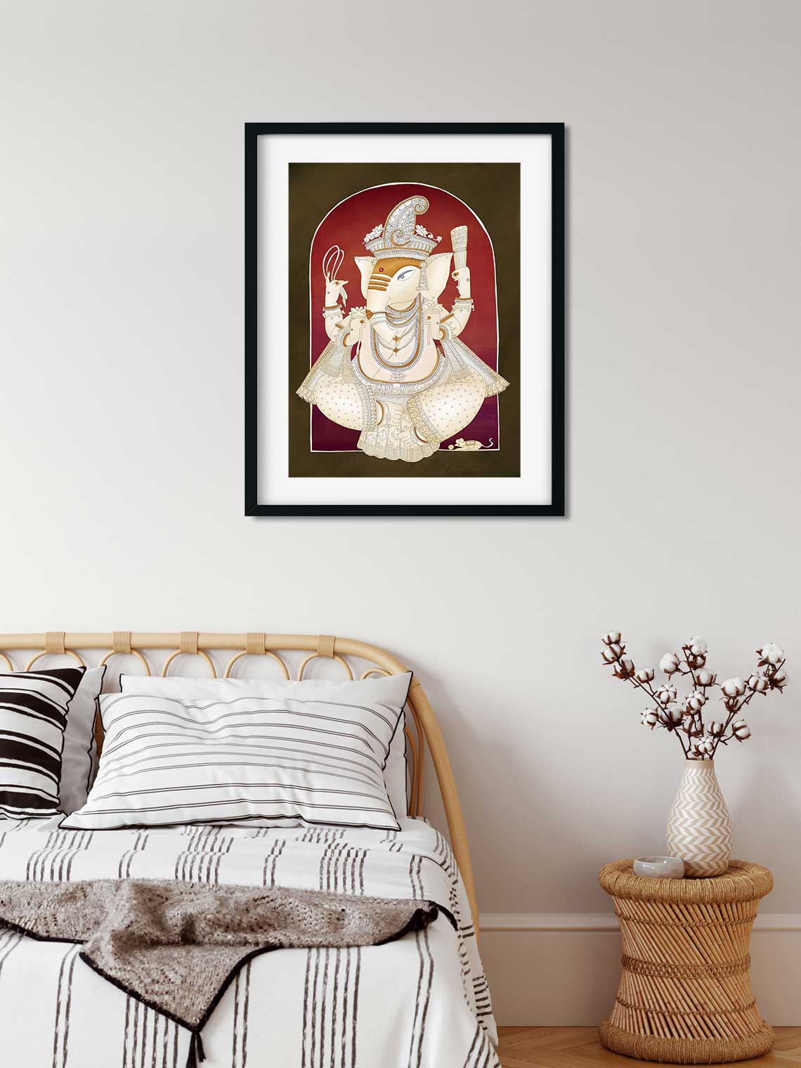 Ganesha Painting 3 : 4 Vertical Premium Wall Art Canvas by MeriDeewar