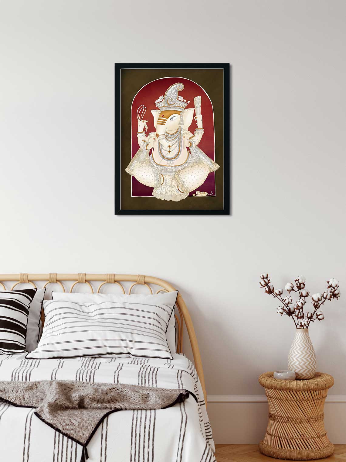 Ganesha Painting 3 : 4 Vertical Premium Wall Art Canvas by MeriDeewar