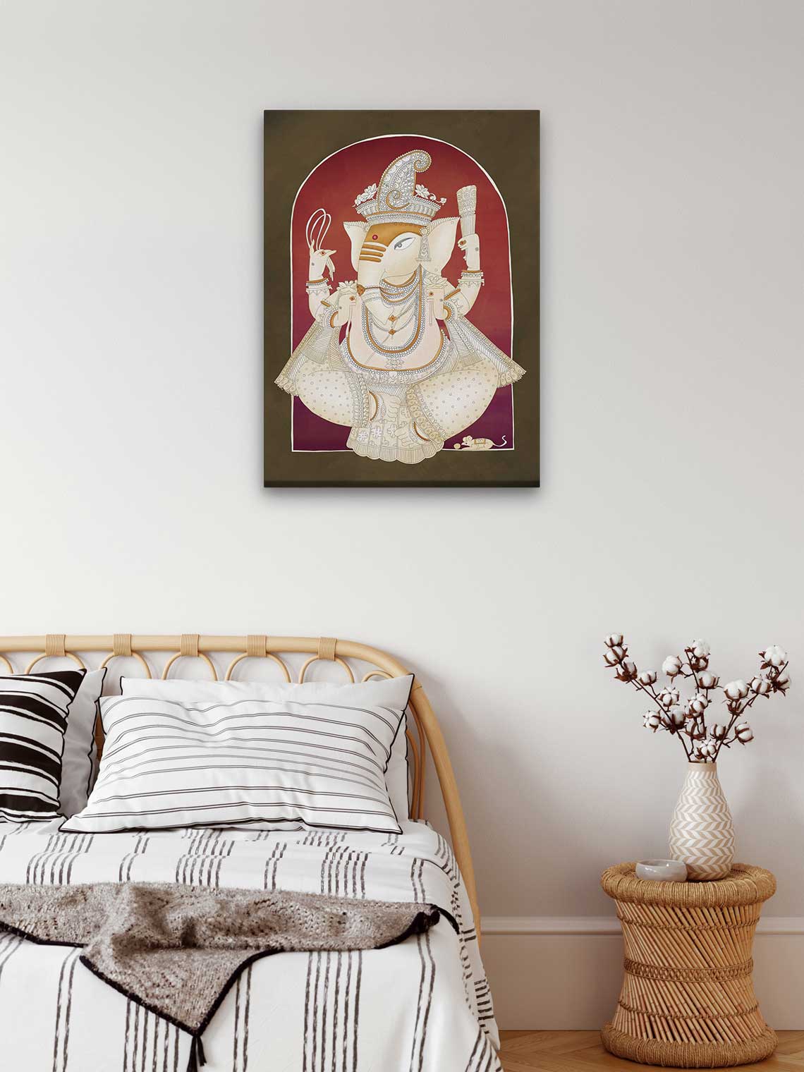 Ganesha Painting 3 : 4 Vertical Premium Wall Art Canvas by MeriDeewar