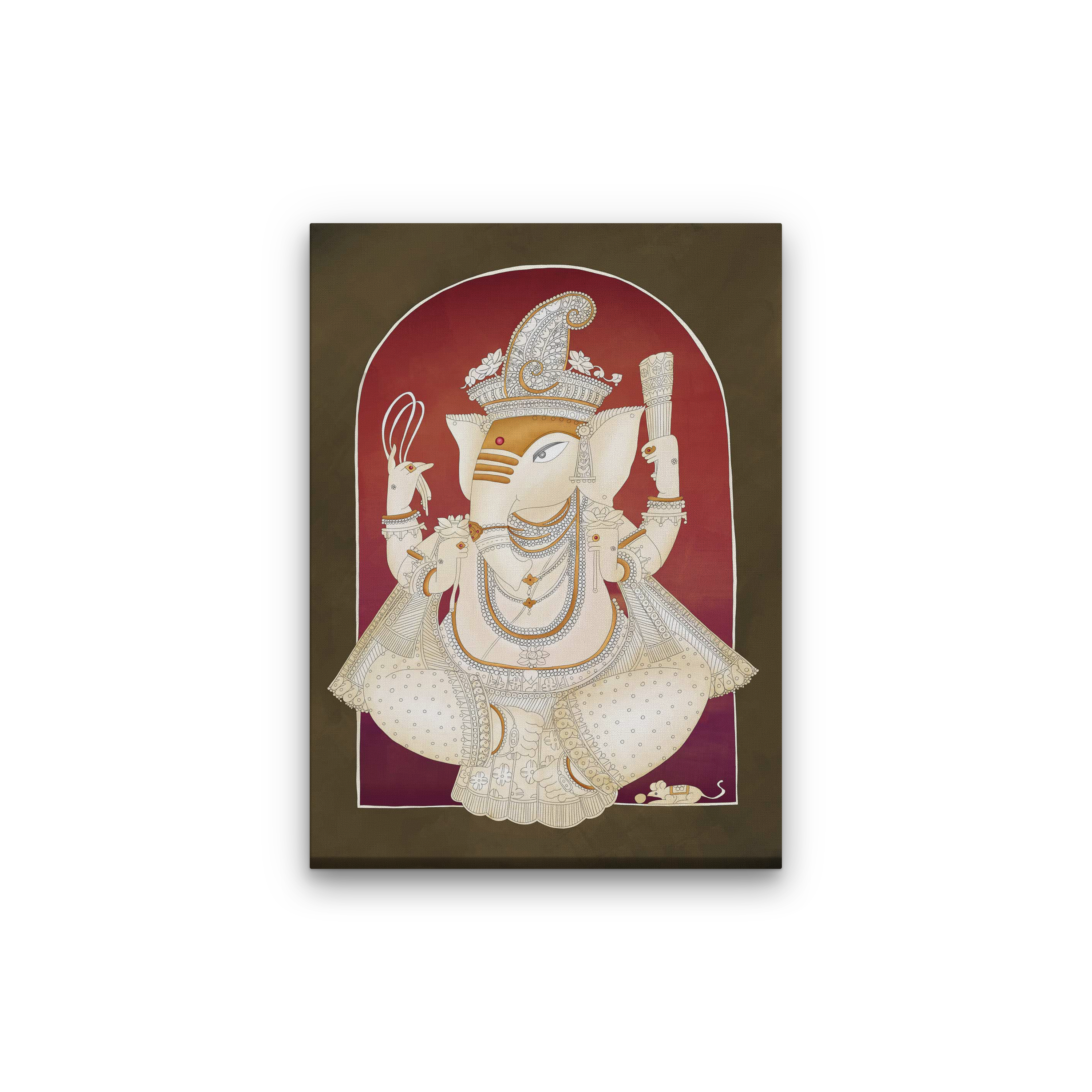 Ganesha Painting 3 : 4 Vertical Premium Wall Art Canvas by MeriDeewar