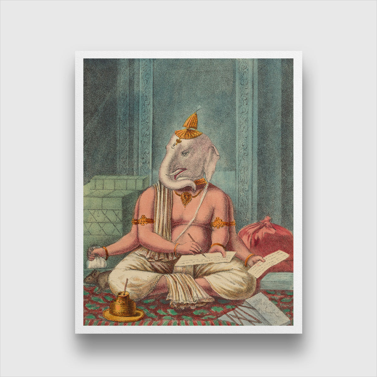 Ganesha Painting 4 :5 Vertical Premium Wall Art Canvas by MeriDeewar