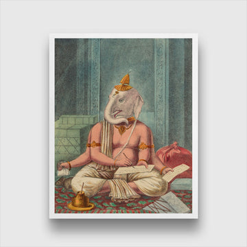 Ganesha Painting 4 :5 Vertical Premium Wall Art Canvas by MeriDeewar