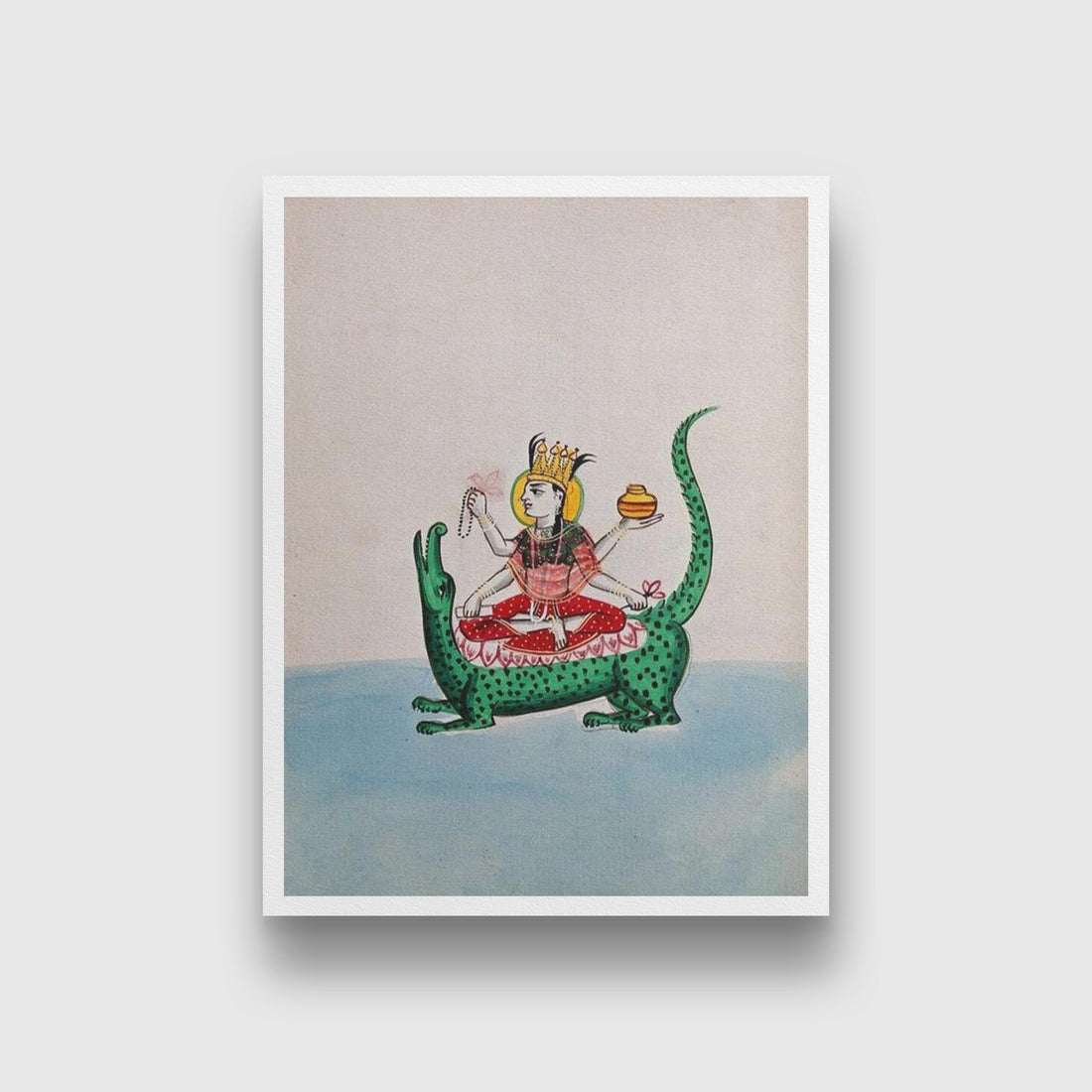 Ganga and the river Ganges falling from heaven Painting - Meri Deewar 3 : 4 Vertical Premium Wall Art Canvas by MeriDeewar