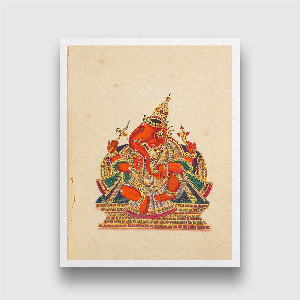 Ganpati Painting 4 :5 Vertical Premium Wall Art Canvas by MeriDeewar