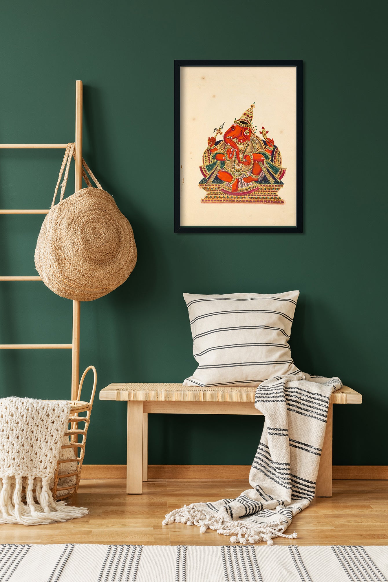 Ganpati Painting 4 :5 Vertical Premium Wall Art Canvas by MeriDeewar
