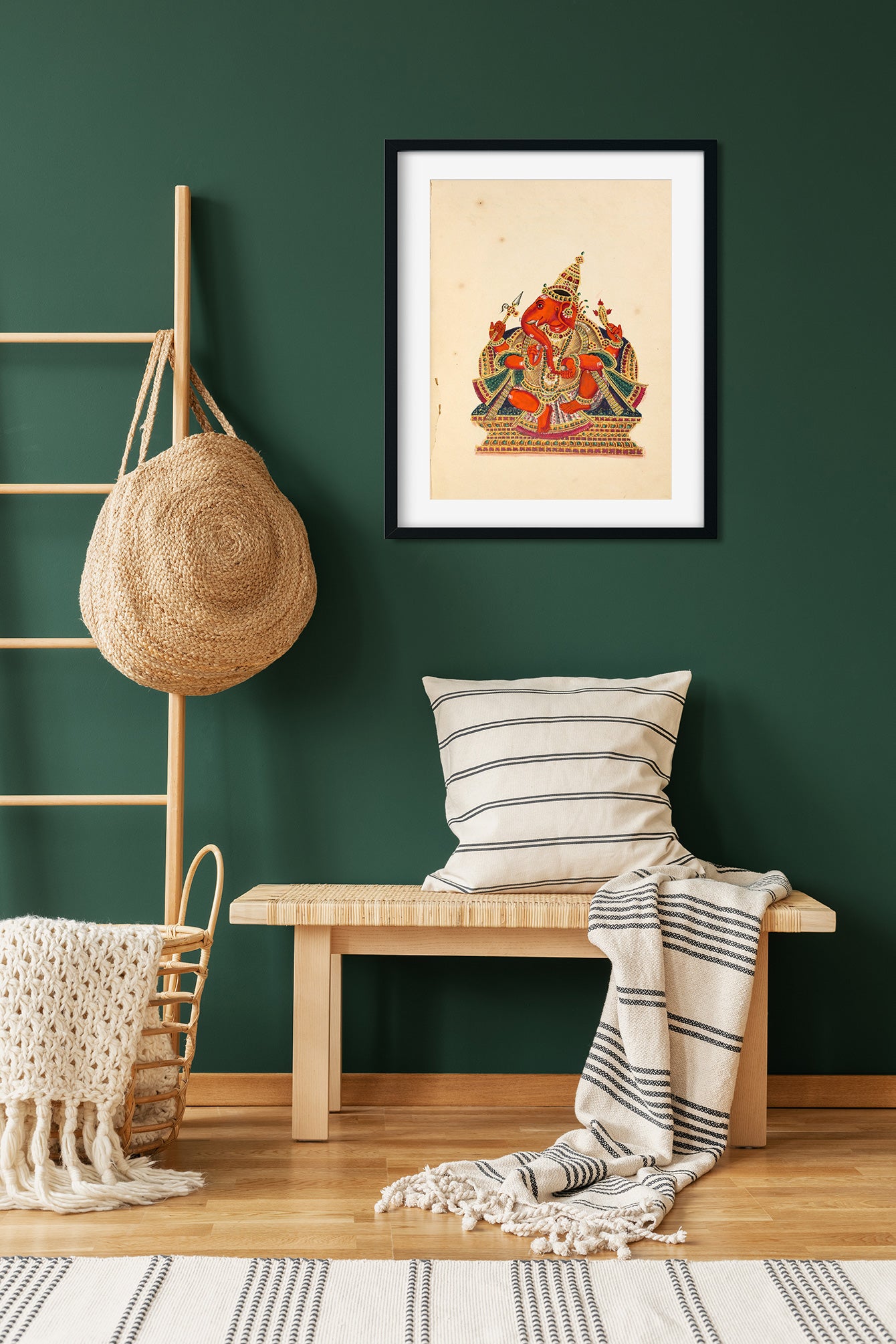 Ganpati Painting 4 :5 Vertical Premium Wall Art Canvas by MeriDeewar