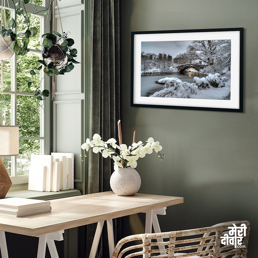 Gapstow Bridge Central Park New York Wall Painting 3 : 2 Horizontal Premium Wall Art Canvas by MeriDeewar