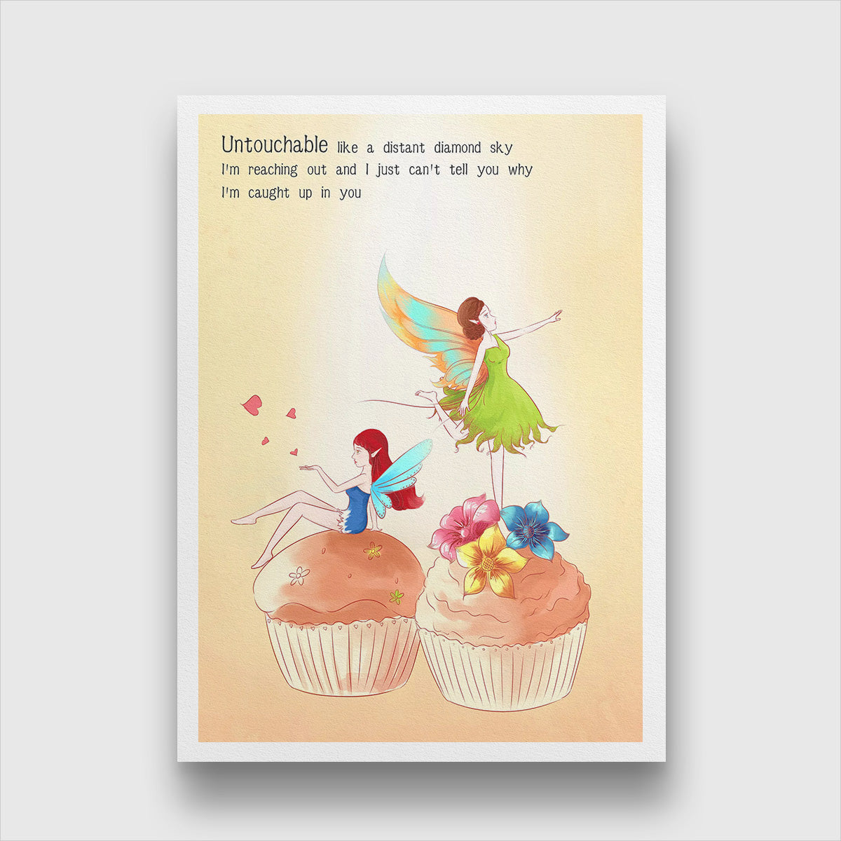 Garden Fairies Painting 2 : 3 Vertical Premium Wall Art Canvas by MeriDeewar
