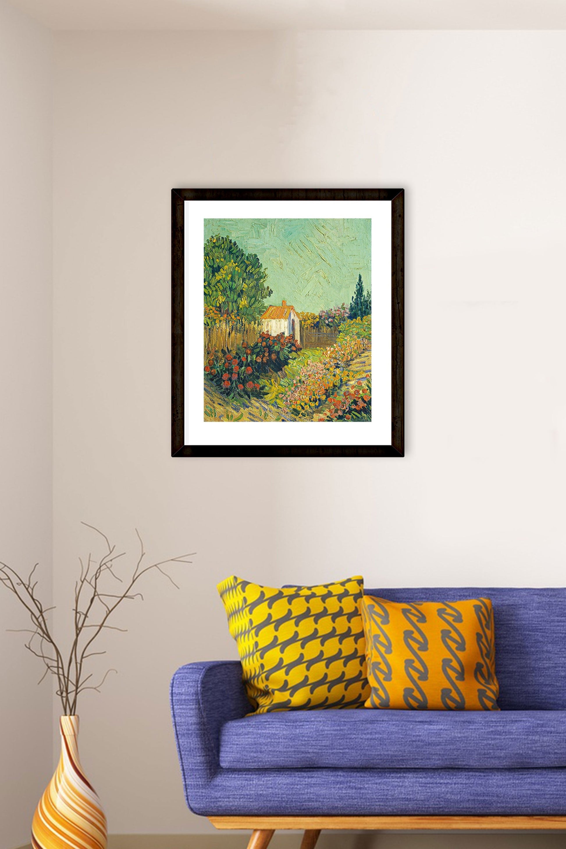 Garden Landscape Painting - Meri Deewar 5 : 6 Vertical Premium Wall Art Canvas by MeriDeewar
