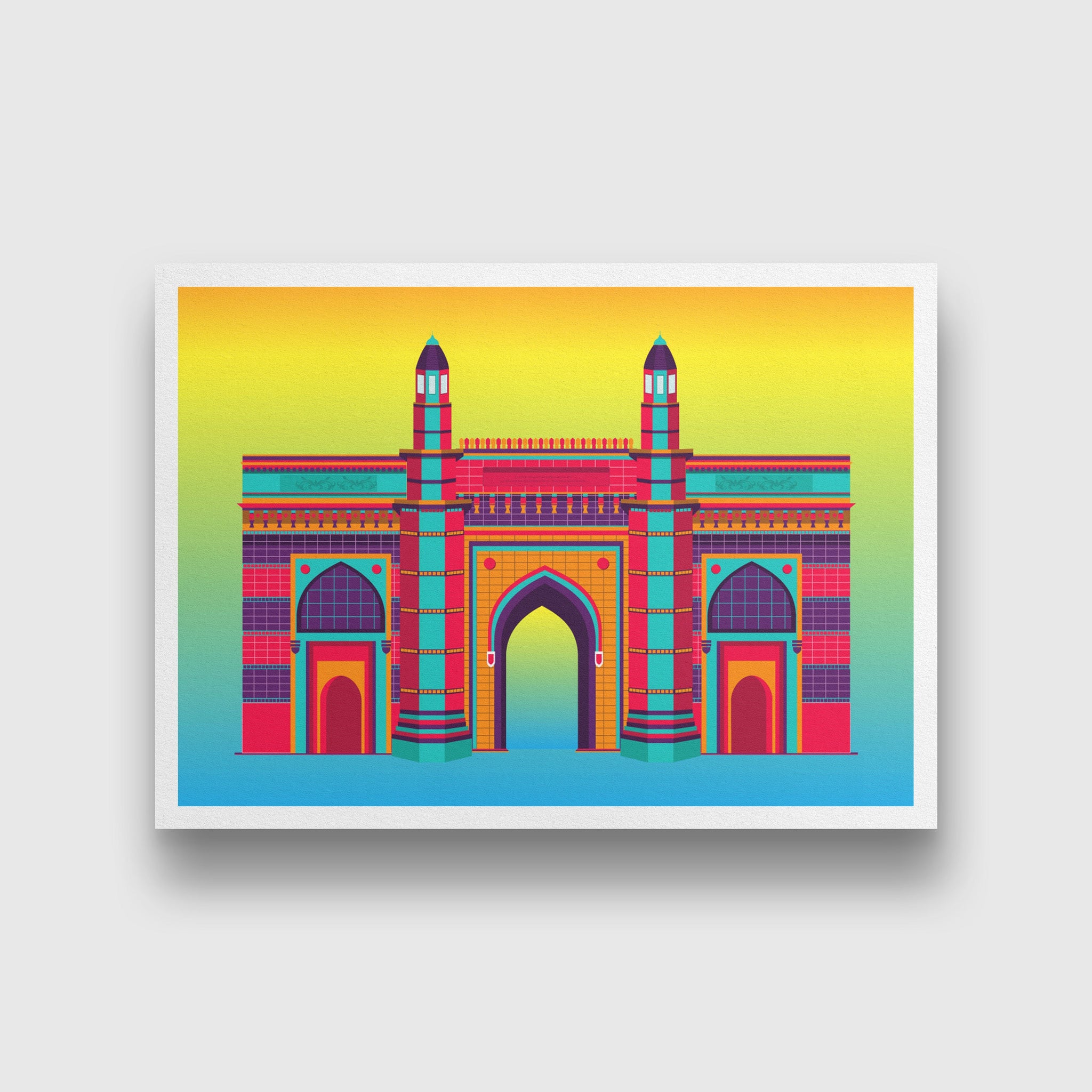Gatway of india  painting 3 : 2 Horizontal Premium Wall Art Canvas by MeriDeewar