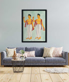 Gaur and Nitai Kalighat Art Painting 3 : 4 Vertical Premium Wall Art Canvas by MeriDeewar