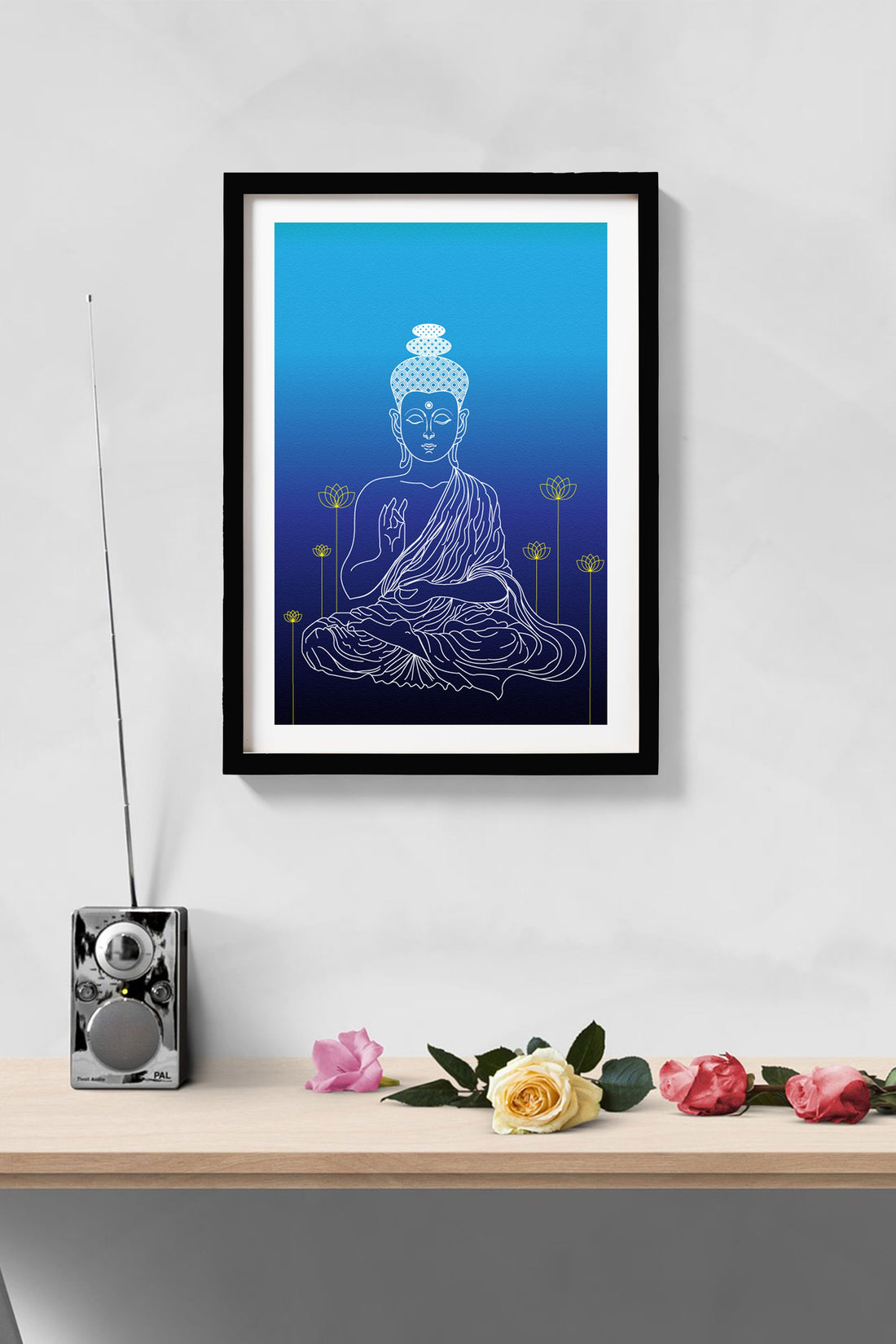 Gautam Buddha Painting - Meri Deewar 2 : 3 Vertical Premium Wall Art Canvas by MeriDeewar
