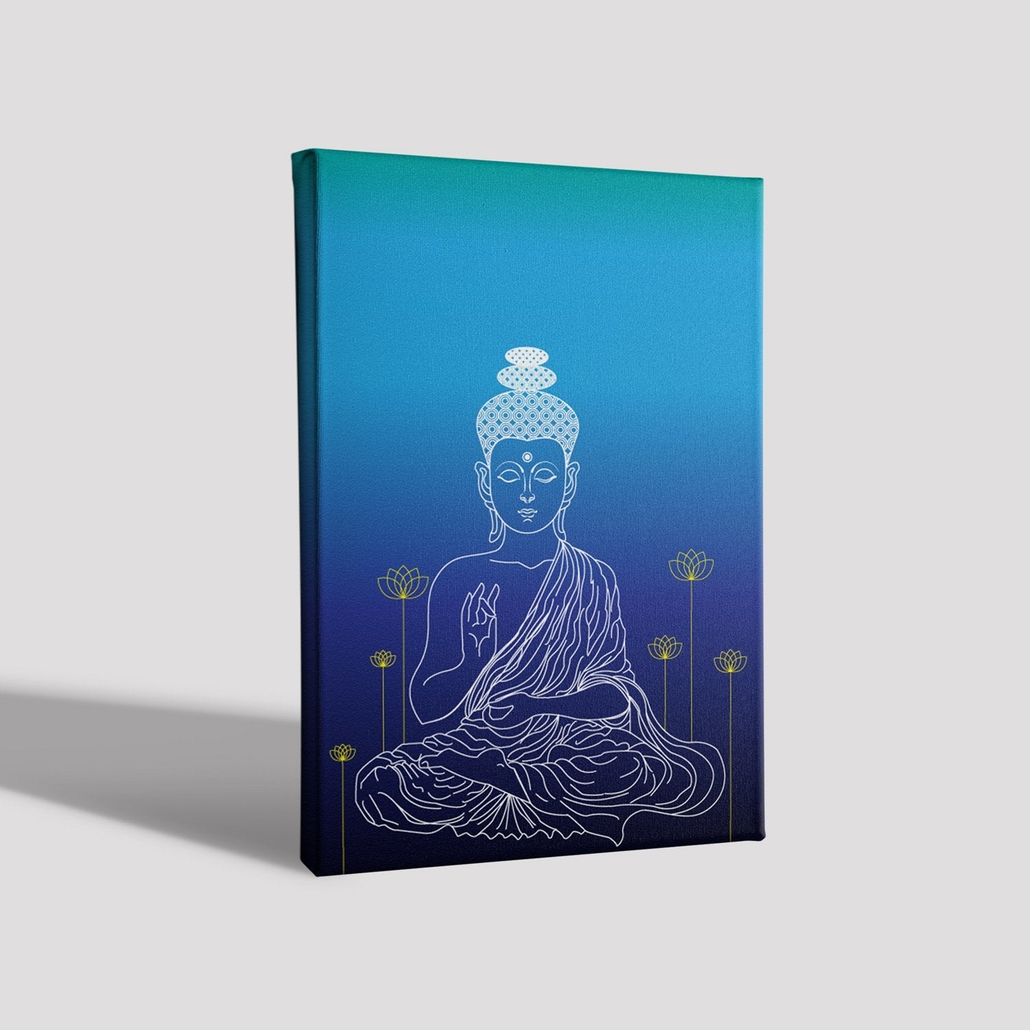Gautam Buddha Painting - Meri Deewar 2 : 3 Vertical Premium Wall Art Canvas by MeriDeewar