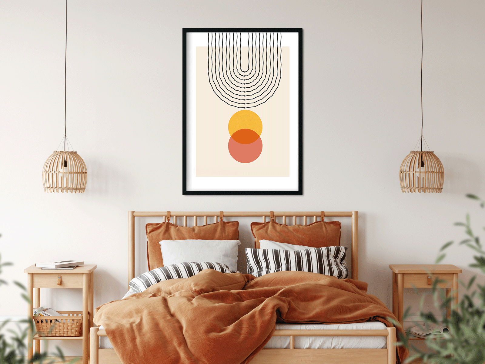 Geometric Balance Shapes Art Painting 4 X 5.5 Vertical Premium Wall Art Canvas by MeriDeewar
