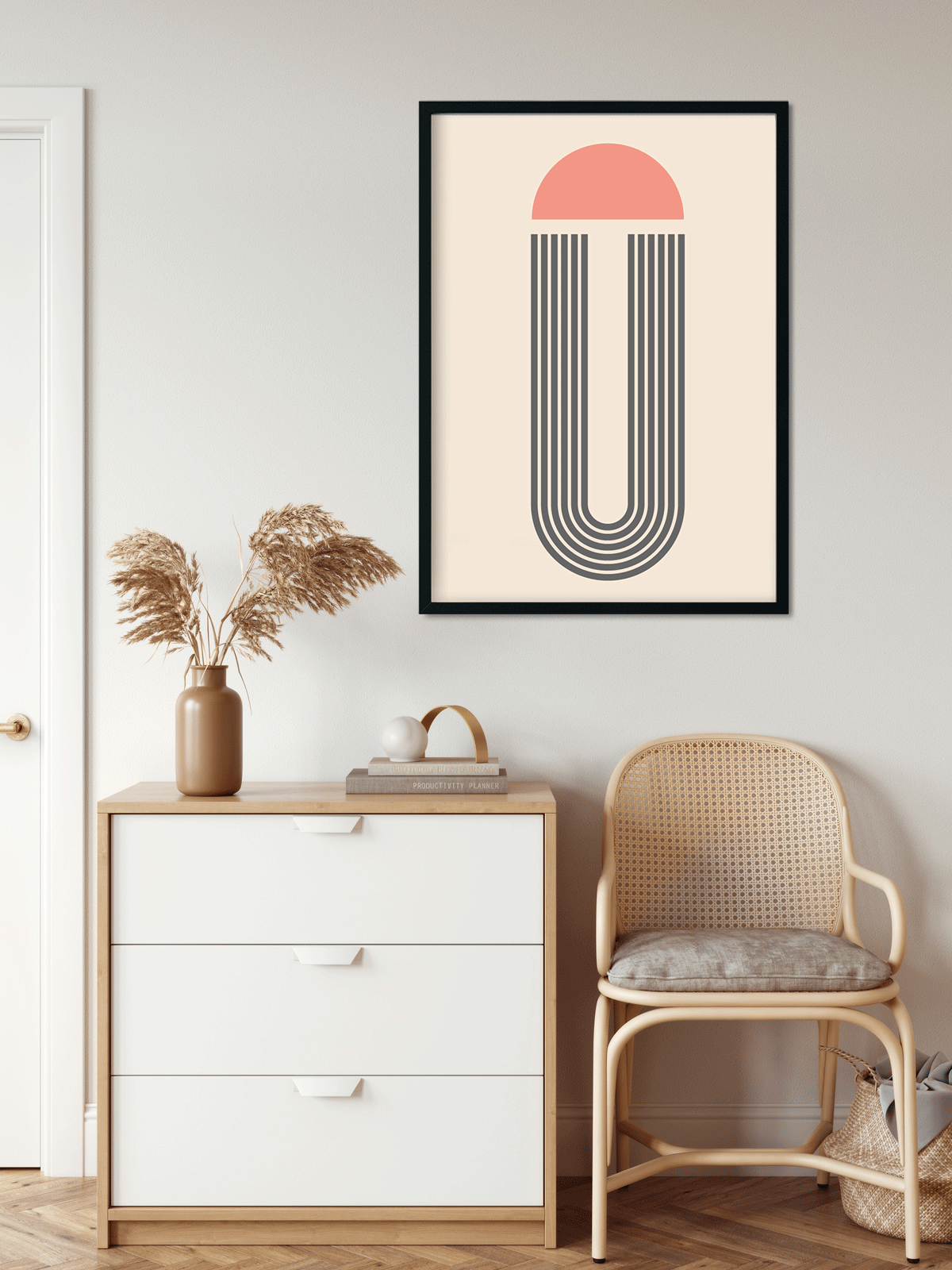 Geometric Capsule Painting 3 : 4.2 Vertical Premium Wall Art Canvas by MeriDeewar