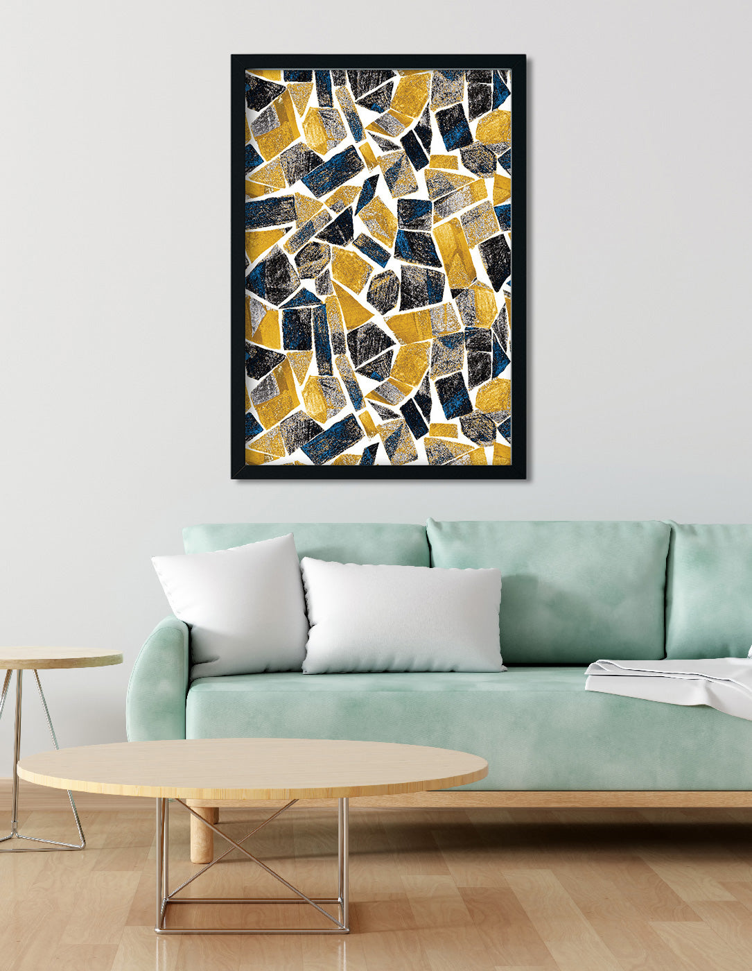 Geometric Multicolored Painting 2 : 3 Vertical Premium Wall Art Canvas by MeriDeewar