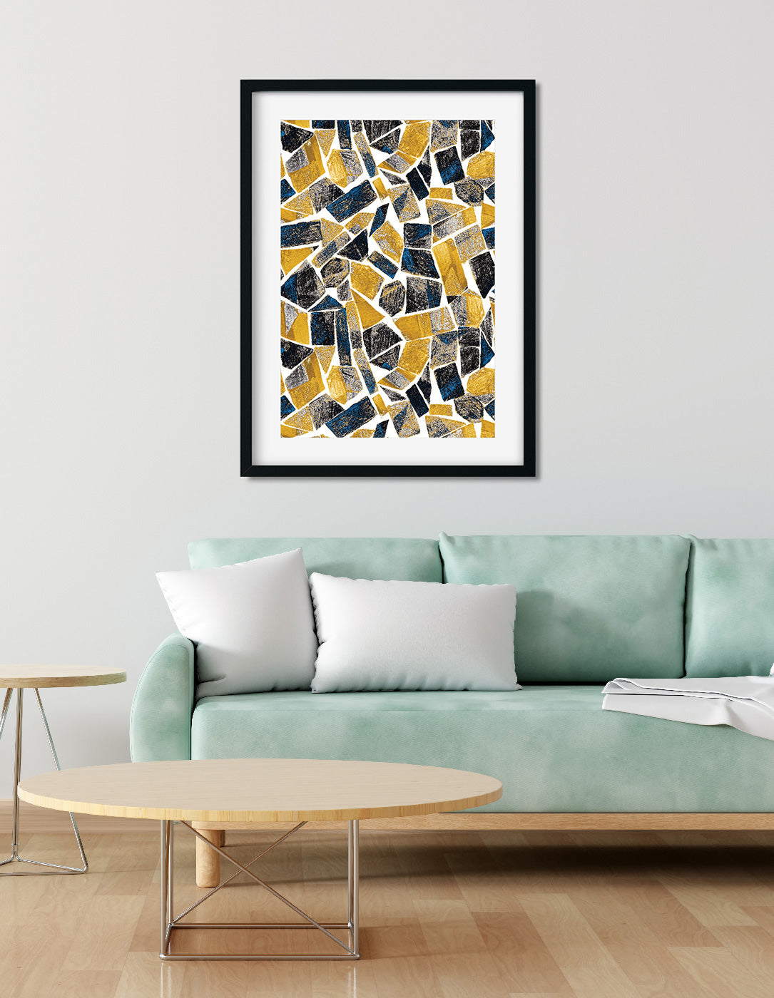 Geometric Multicolored Painting 2 : 3 Vertical Premium Wall Art Canvas by MeriDeewar