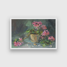 Geranium Pink Delicate Indoor Flowers Painting 3 : 2 Horizontal Premium Wall Art Canvas by MeriDeewar