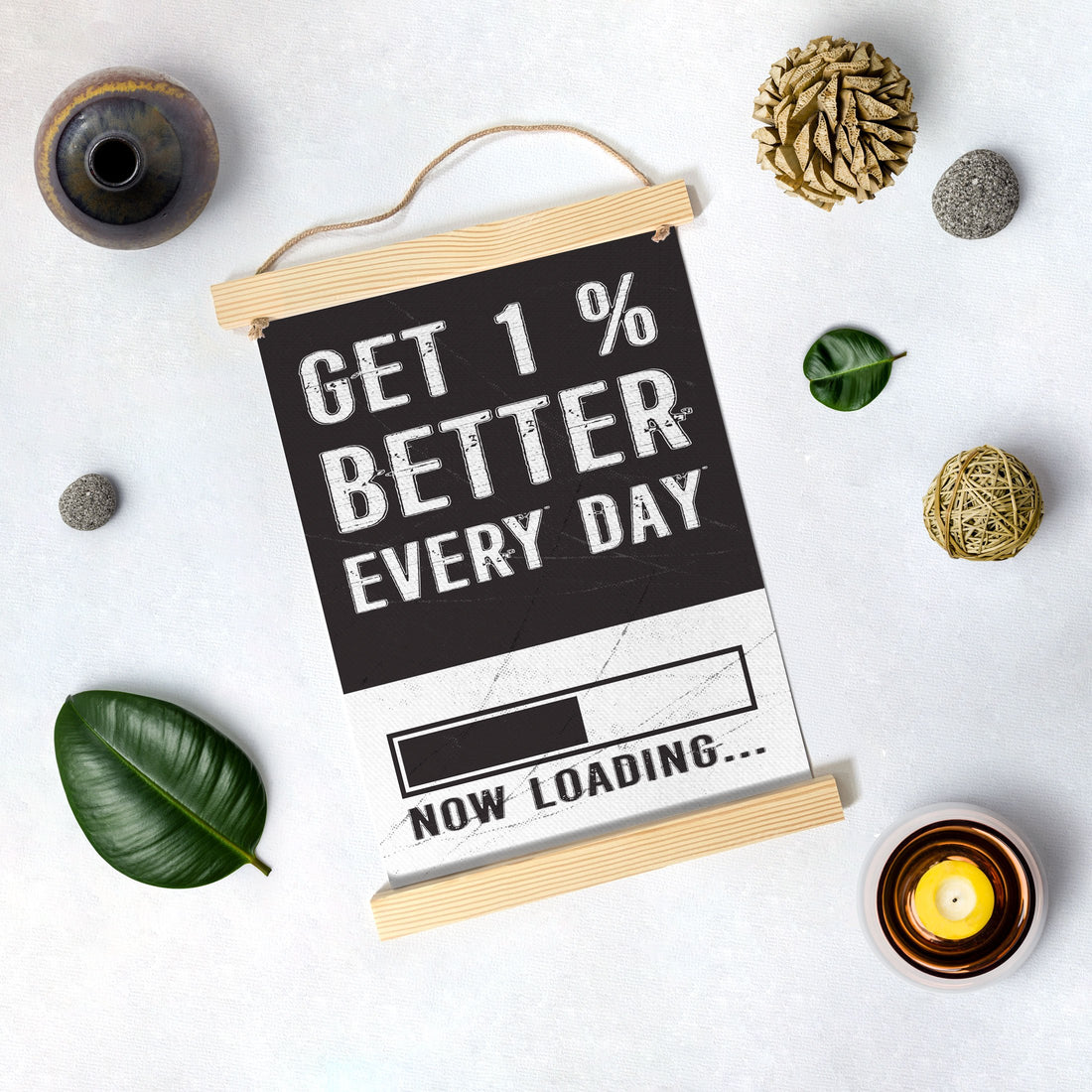 Get 1% Better every day Poster Canvas Hanging Canvas Premium Wall Art Canvas by MeriDeewar