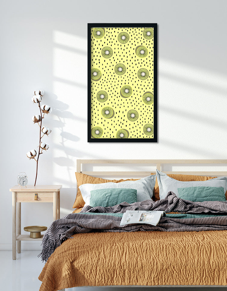 Ghouls and Goodies Spider Lime Painting 2 : 3 Vertical Premium Wall Art Canvas by MeriDeewar
