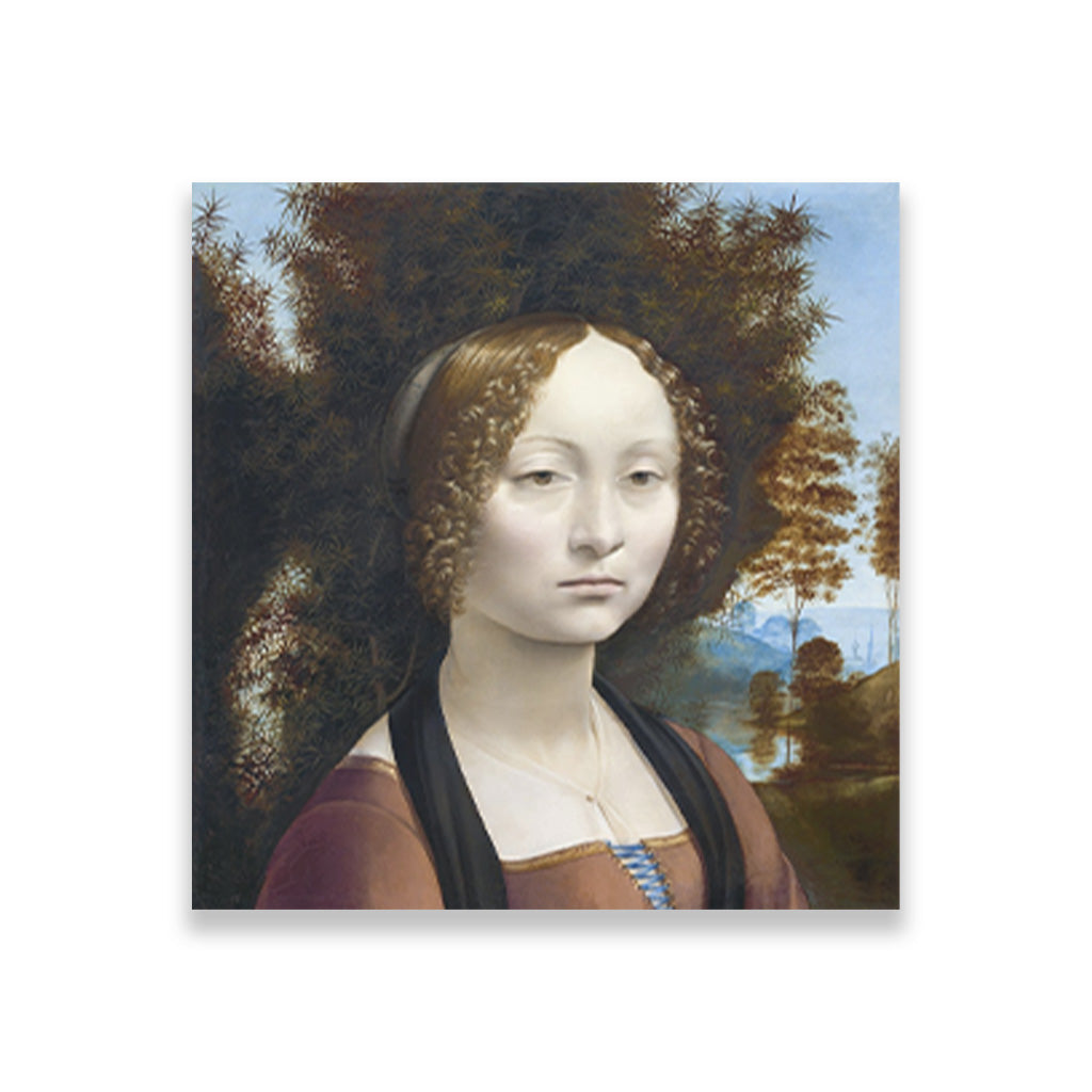 Ginevra de' Benci Painting - Meri Deewar 1 : 1 Square Premium Wall Art Canvas by MeriDeewar