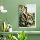 Giraffe - painting 3 : 4.2 Vertical Premium Wall Art Canvas by MeriDeewar