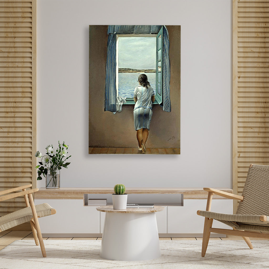 Girl At The Window Painting - Meri Deewar 3 : 4.2 Vertical Premium Wall Art Canvas by MeriDeewar