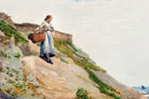 Girl Carrying a Basket painting - Meri Deewar 3 : 2 Horizontal Premium Wall Art Canvas by MeriDeewar