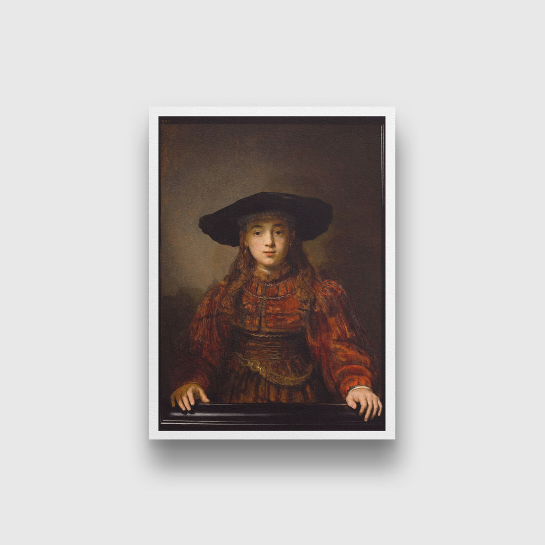 Girl in a Picture Frame Painting - Meri Deewar 4 X 5.5 Vertical Premium Wall Art Canvas by MeriDeewar