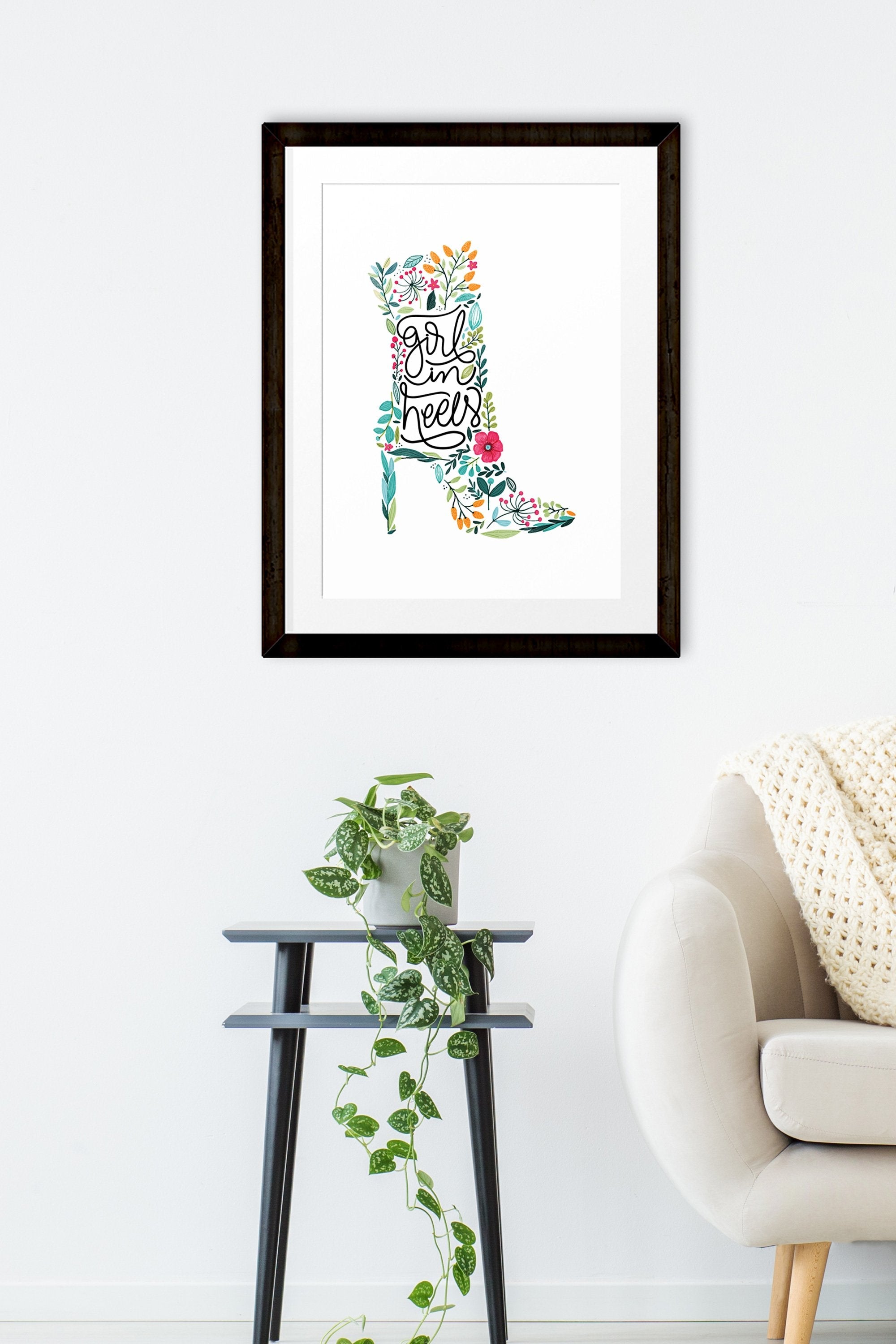 Girl-in-heels Painting - Meri Deewar 2 : 3 Vertical Premium Wall Art Canvas by MeriDeewar