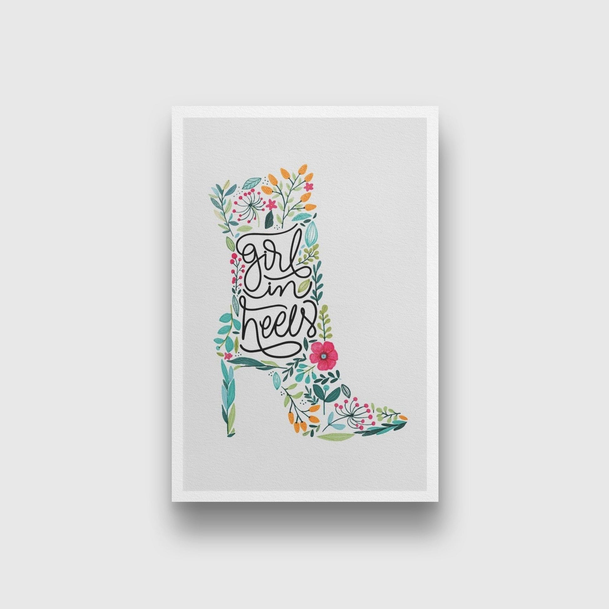 Girl-in-heels Painting - Meri Deewar 2 : 3 Vertical Premium Wall Art Canvas by MeriDeewar