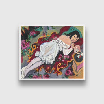 Girl in White Chemise Painting MeriDeewar 6 : 5 Horizontal Premium Wall Art Canvas by MeriDeewar