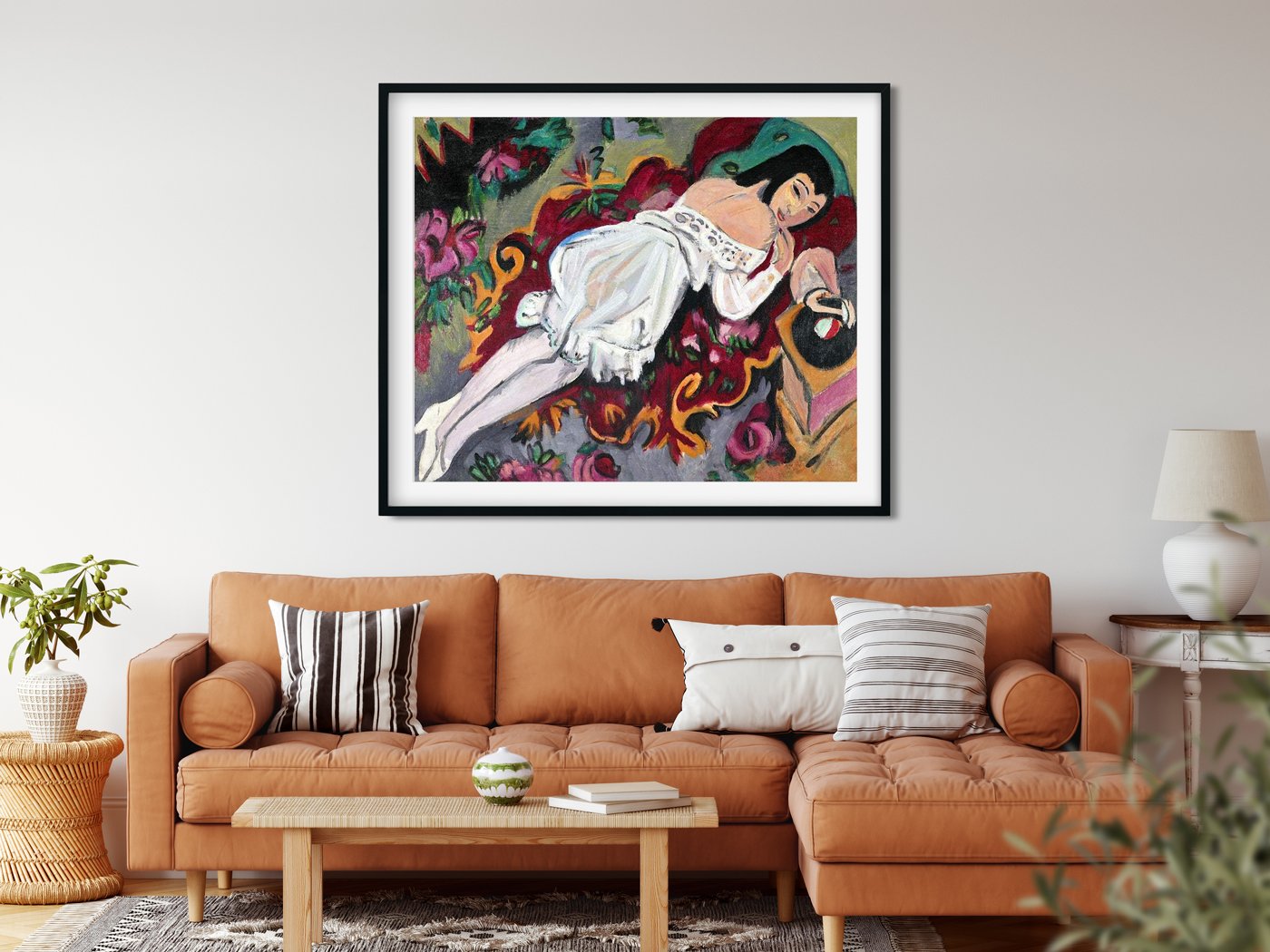 Girl in White Chemise Painting MeriDeewar 6 : 5 Horizontal Premium Wall Art Canvas by MeriDeewar