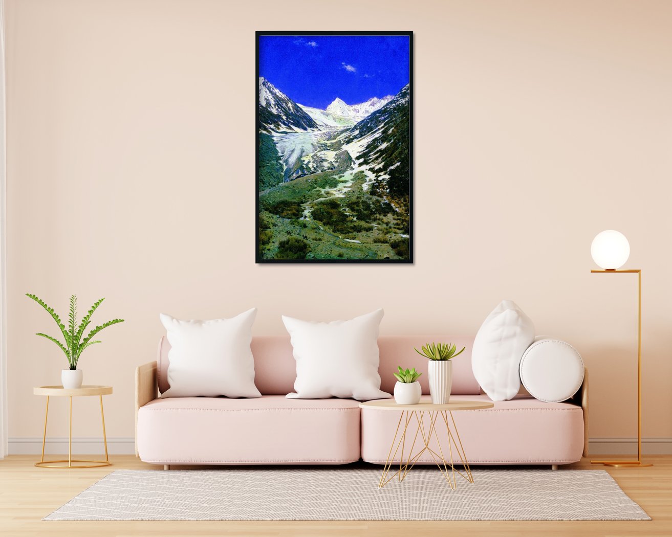 Glacier on the way from kashmir to ladakh Painting - Meri Deewar 2 : 3 Vertical Premium Wall Art Canvas by MeriDeewar
