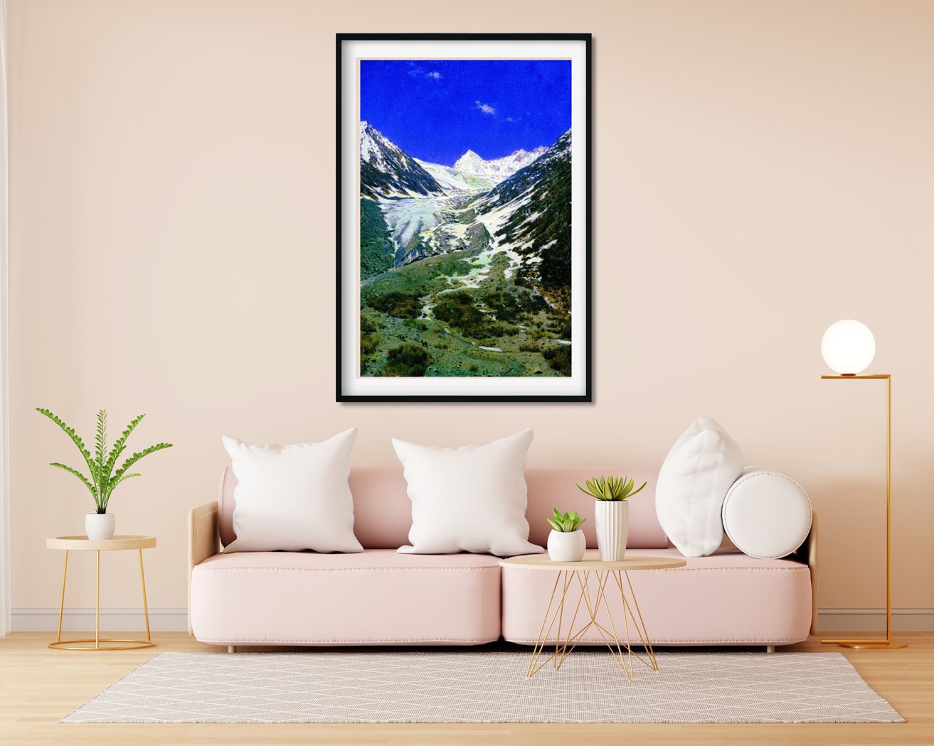 Glacier on the way from kashmir to ladakh Painting - Meri Deewar 2 : 3 Vertical Premium Wall Art Canvas by MeriDeewar