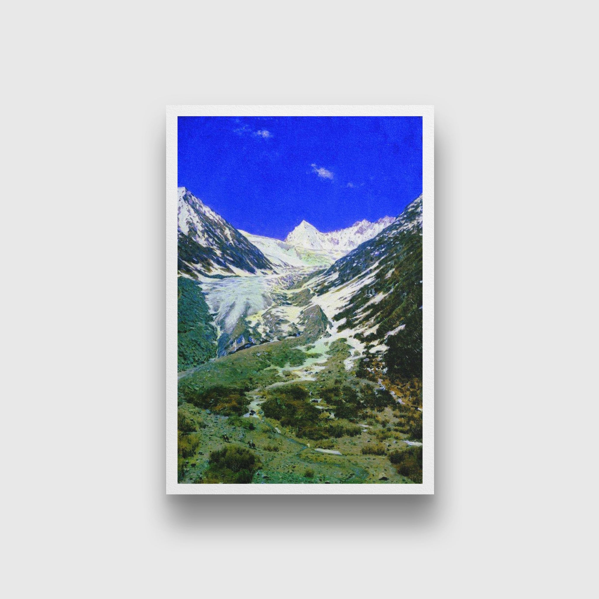 Glacier on the way from kashmir to ladakh Painting - Meri Deewar 2 : 3 Vertical Premium Wall Art Canvas by MeriDeewar