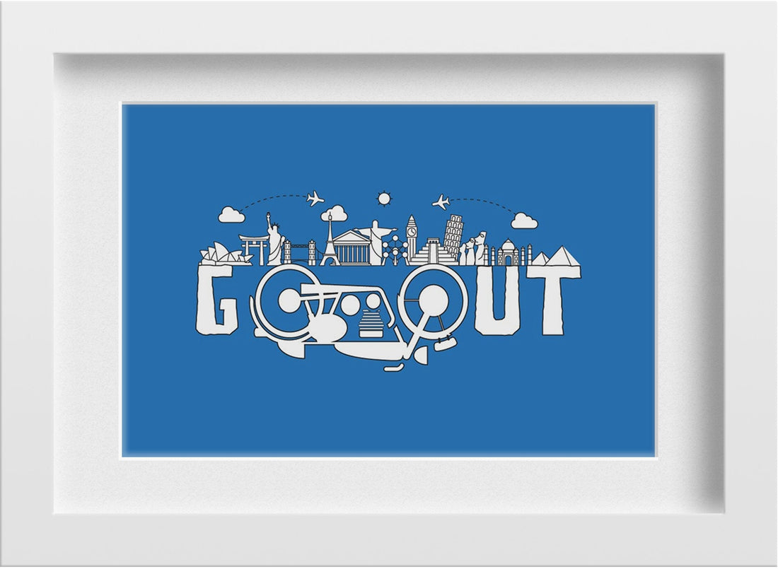 Go Out Doodle Art painting - Meri Deewar 3 : 2 Horizontal Premium Wall Art Canvas by MeriDeewar