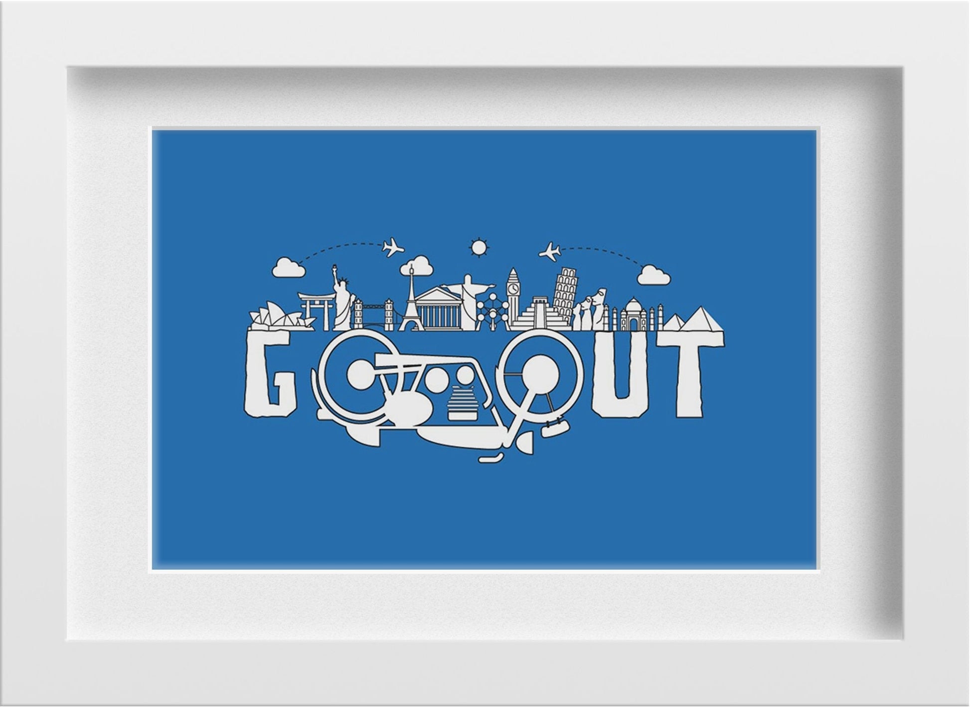 Go Out Doodle Art painting - Meri Deewar 3 : 2 Horizontal Premium Wall Art Canvas by MeriDeewar