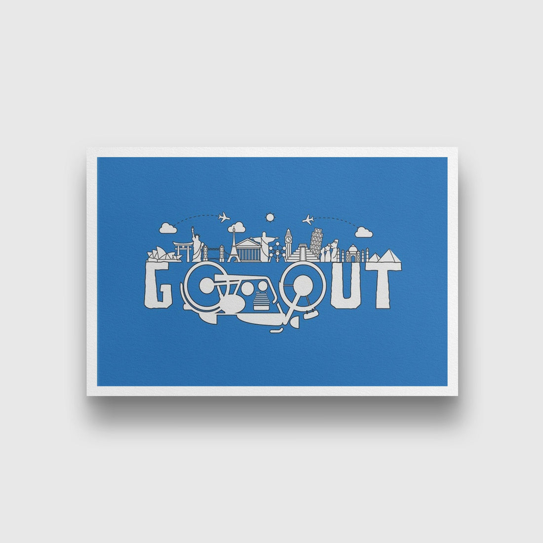 Go Out Doodle Art painting - Meri Deewar 3 : 2 Horizontal Premium Wall Art Canvas by MeriDeewar